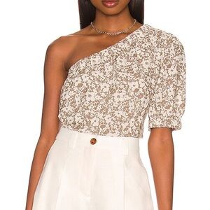 Rails Jayla One Shoulder Top in Cafe Floral